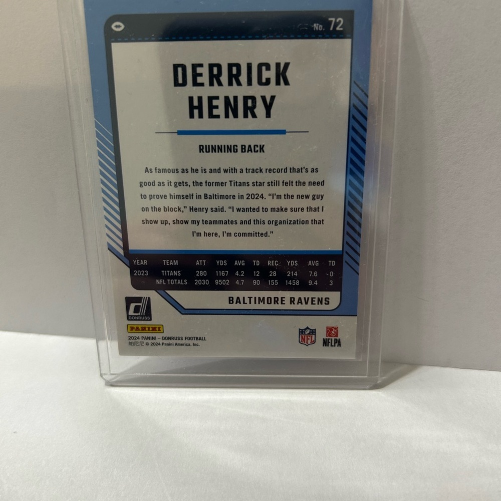 Donruss Derrick Henry Football Card 2024 #72 - Picture 2 of 2